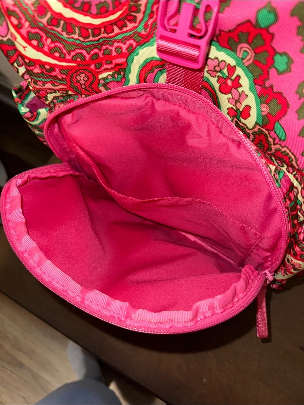 Vera Bradley Capri Pink Paisley Drawstring Backpack